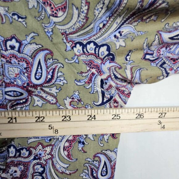 Alan Flusser Mens XL Paisley Button Down Long Sleeve Cotton Shirt - Picture 5 of 8